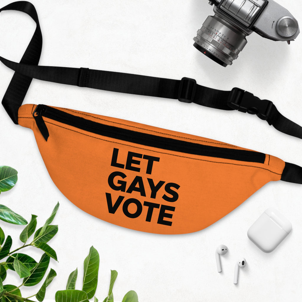 LET GAYS VOTE on a fanny pack